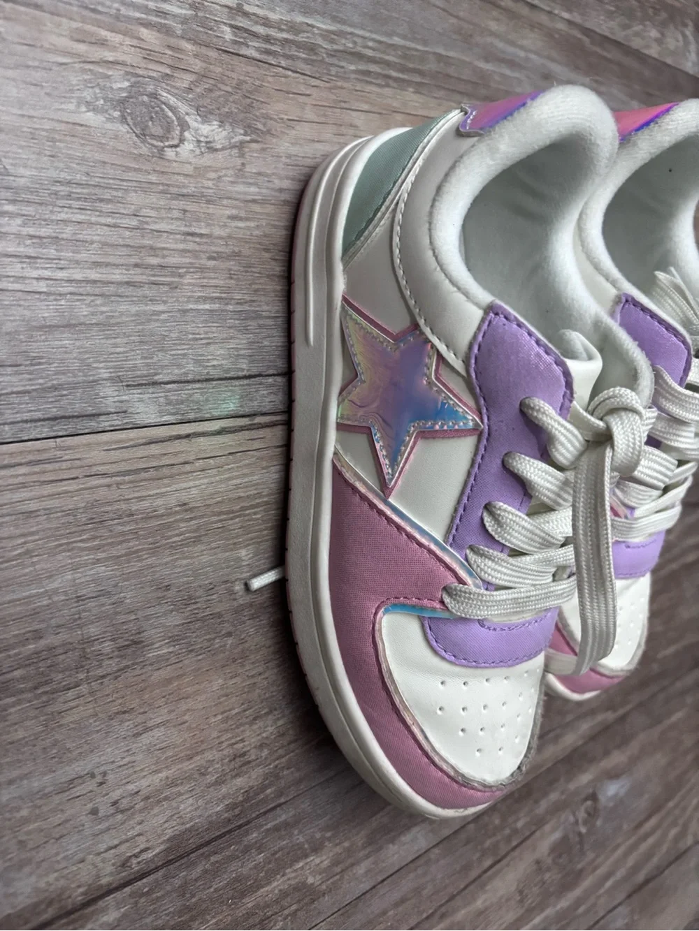 Girls Star Colorblock Low Top Sneakers - Multi size 12